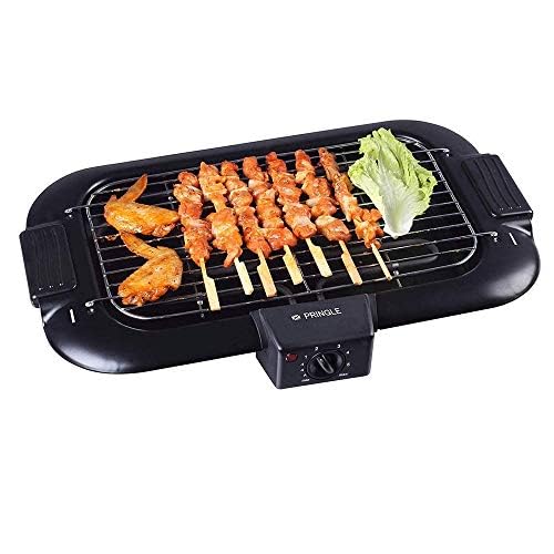 Pringle BBQ 1901 Electric Barbecue Grill 2000 Watt (1 BBQ, 5 Skewers) Smokeless Portable Adjustable Temperature Control Indoor and Outdoor barbeque grill for home