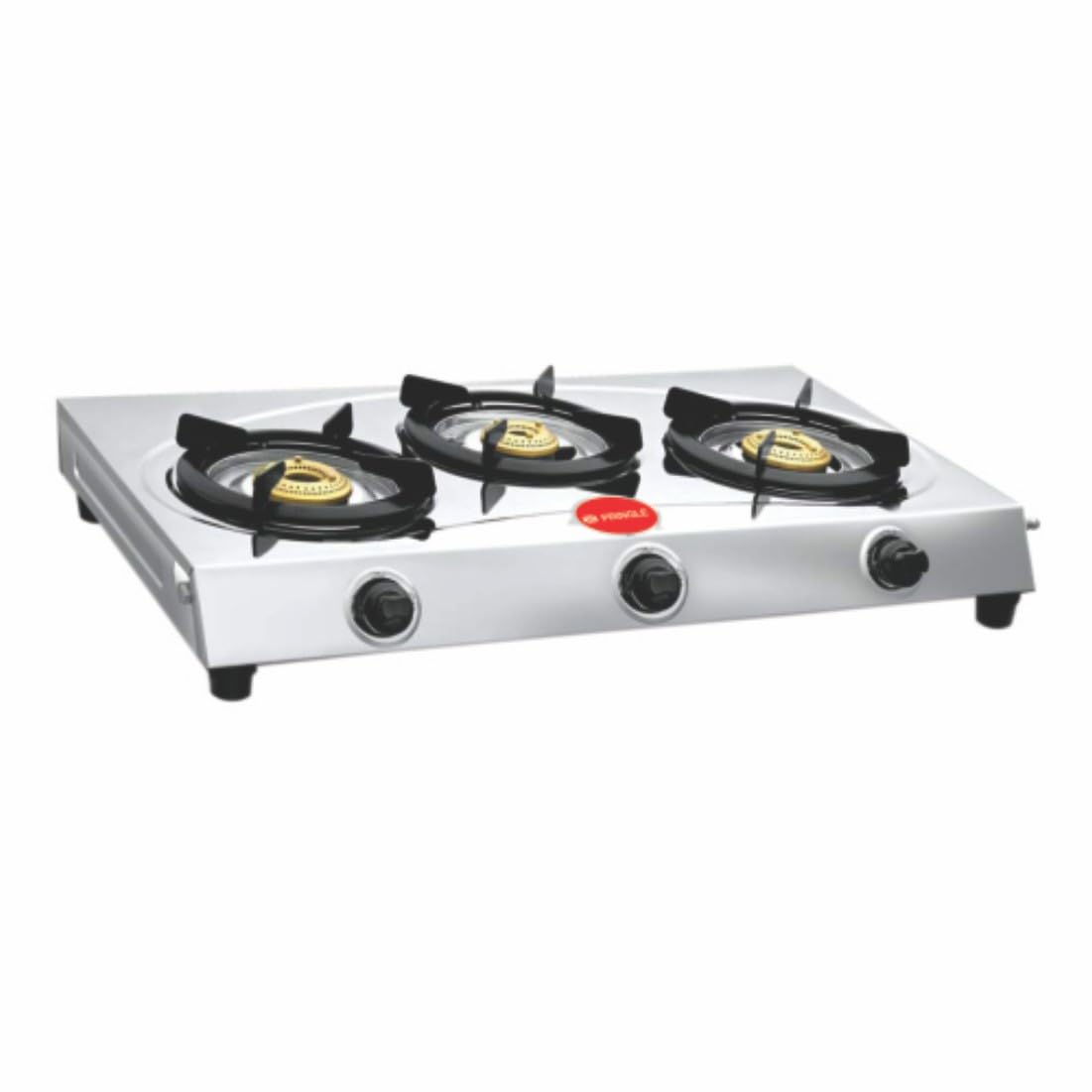 pringle blaze 3 brass burner Toughened Glass Top Gas Stove/Chulha Manual Ignition Comes with 3 high efficiency design Brass Burners , Pan Support & 360 degree revolving nozzle With 24 months Warranty