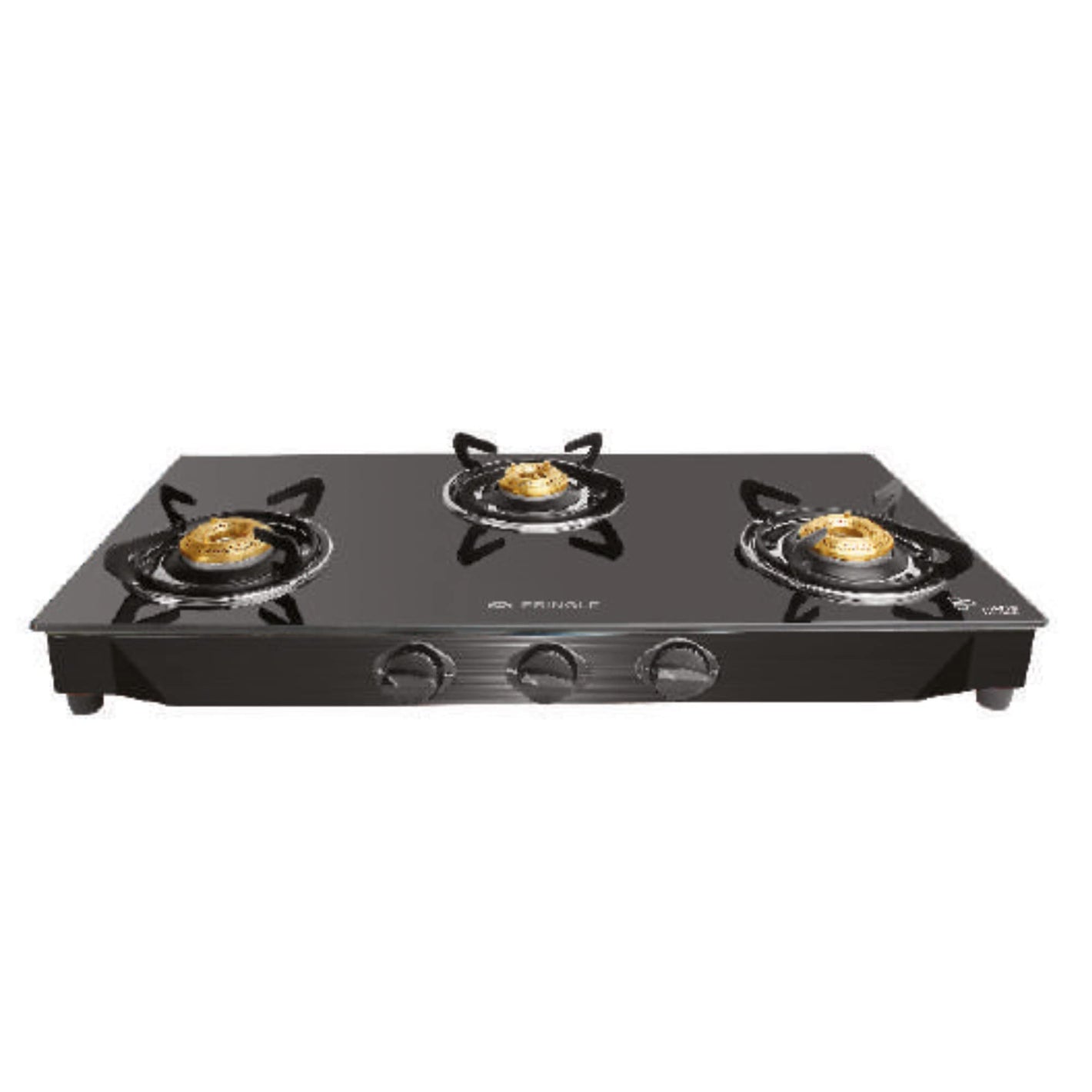 Pringle 3 burner Toughened Glass top Gas stove, Chulha Manual Ignition comes with 3 high efficiency brass burners(1 jumbo, 1 medium, 1 small burner), 24 months doorstep warranty, ISI Certified, PGT03 Jumbo MS,