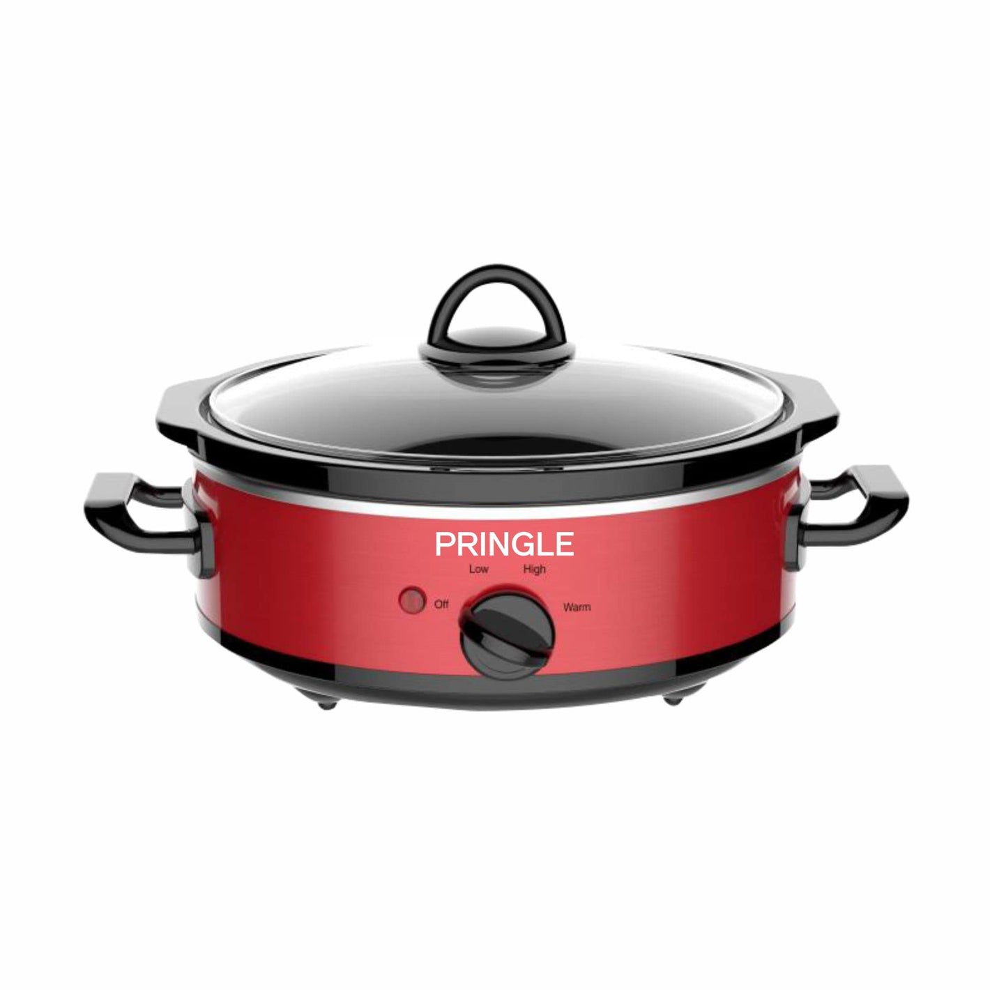 PRINGLE Electric Slow Cooker 2.5 Liter | Ceramic Pot with Glass Lid | FW 1815 - Red | With Indicator Light