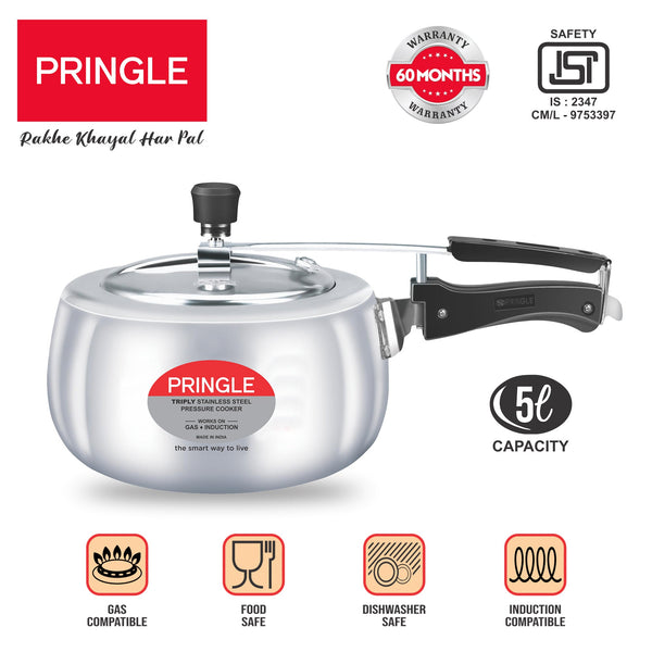 Pringle Platinum Triply Stainless Steel Inner Lid Pressure Cooker