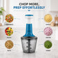 PRINGLE 1000ml Manual Push Chopper for Vegetables & Fruits | 6 Sharp Stainless Steel Blades | Hand Press Onion Cutter with Twist Lock | Blue