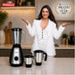 Soul 3 Jars Mixer Grinder 650W  | 45 Min Non Stop Running | 2 SS Jars, 1 Juicing Jar | SS Blades | 5 Yr Onsite Warranty | (Soul_MG_3Jar_Black)
