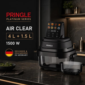 AirClear Glass Air Fryer 5.5L | Dual Bowl | 1500W | 8 Cooking Modes