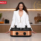 FW1807 Electric Slow Cooker 2.5L (1.25L x 2 Pots) | Ceramic Pots with Glass Lids | Slow Cooking & Warming | Copper Finish