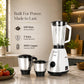 Soul 650W 3 Jars Mixer Grinder | 2 SS Jars (Wet, Dry & Chutney) 1 Juicing Jar | Copper Motor | SS Blades | 5 Yr Onsite Warranty | White Silver