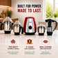 Soul Maxx 650W Mixer Grinder with 3 SS Jars (Liquidizing, Wet, Dry & Chutney) & Juicer Jar | SS Blades | 5 Yr Onsite Warranty | Red