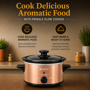 FW1810 Electric Slow Cooker 1.5L | Ceramic Pots with Glass Lids | Slow Cooking & Warming | (FW_1810_Copper)