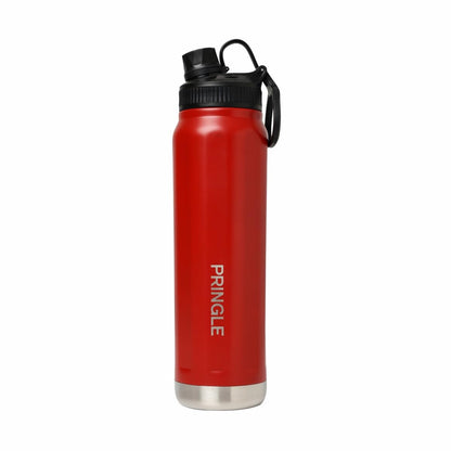 Pringle Brizo 800ml sports water bottle | Hydrosteel Stainless Steel Vacuum Flask: Leak-Proof | Sipper Bottle with Secure Lid & Large Capacity | Ideal for, Office, Gym, Travel (Red)