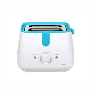 Pringle 750W 2 Slice Pop Up Toaster/Bread Toaster with wide slots & browning function with cancel, reheat and defrost| Cool touch body-Sky Blue