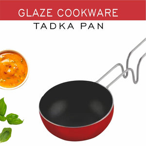 Pringle Pro Cook Hard Anodized Tadka Pan, 12 cm, Black | Vaghar Pan | Chounk Pan | Baghar Pan | Flame Safe | Gas Stove Safe | Stainless Steel Wired Handle | Scratch Resistant