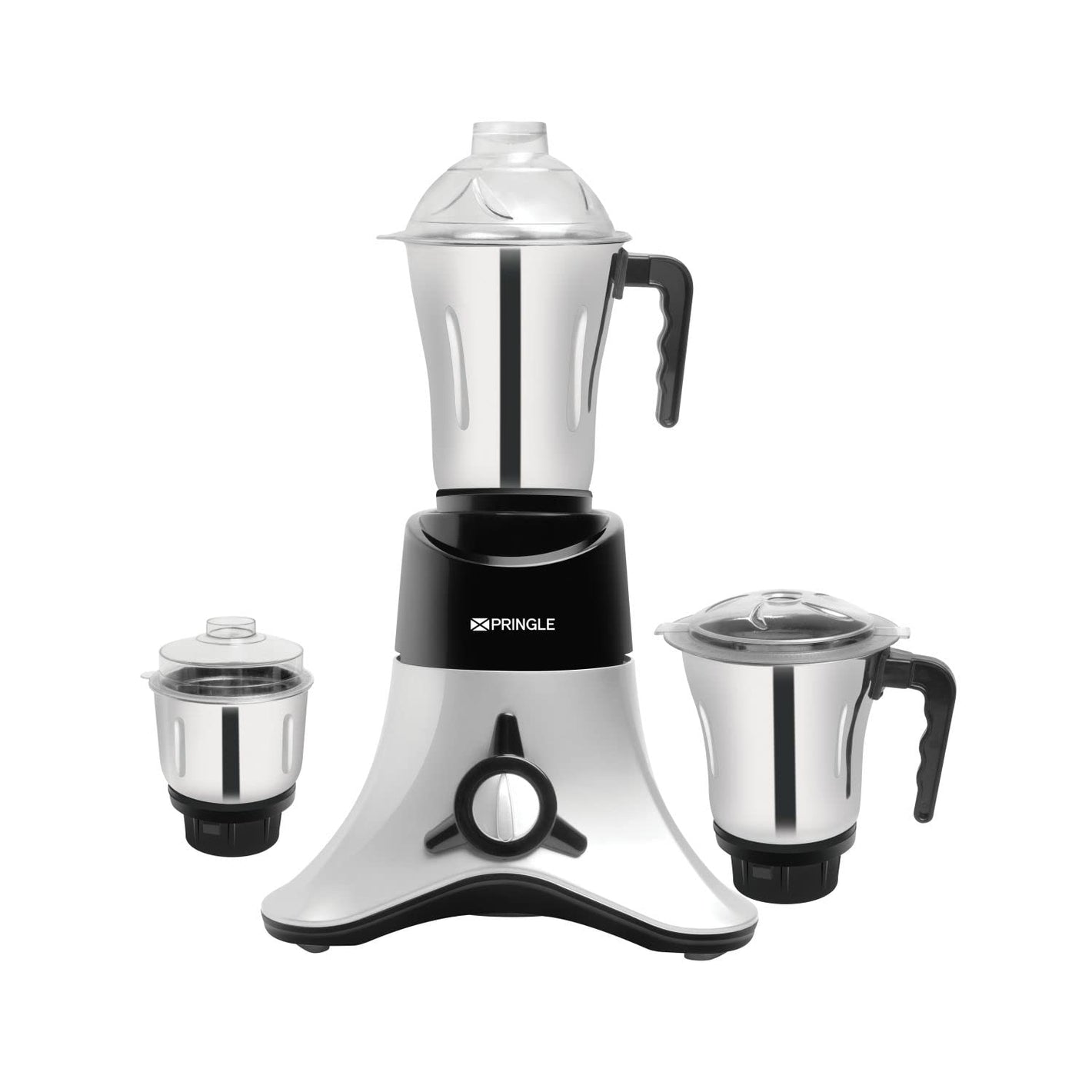 Pringle Pluto 750Watt Mixer Grinder with 3 Stainless Steel Leak-proof Jars, 3 speed & Pulse function, 2 years warranty