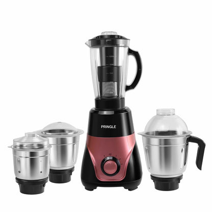 Pringle Magnus 800 Watts Mixer Grinder with 4 Jars | 3 Stainless Steel Multipurpose Jars & 1 Juicer Jar | ABS Body | Heavy Duty Motor | 5 Year Warranty on motor | Magenta