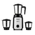 Bolt 550W 3 Jar Mixer Grinder for Kitchen | 3 Stainless Steel Jars | Compact & Powerful | 2 Yr Warranty | Black Silver