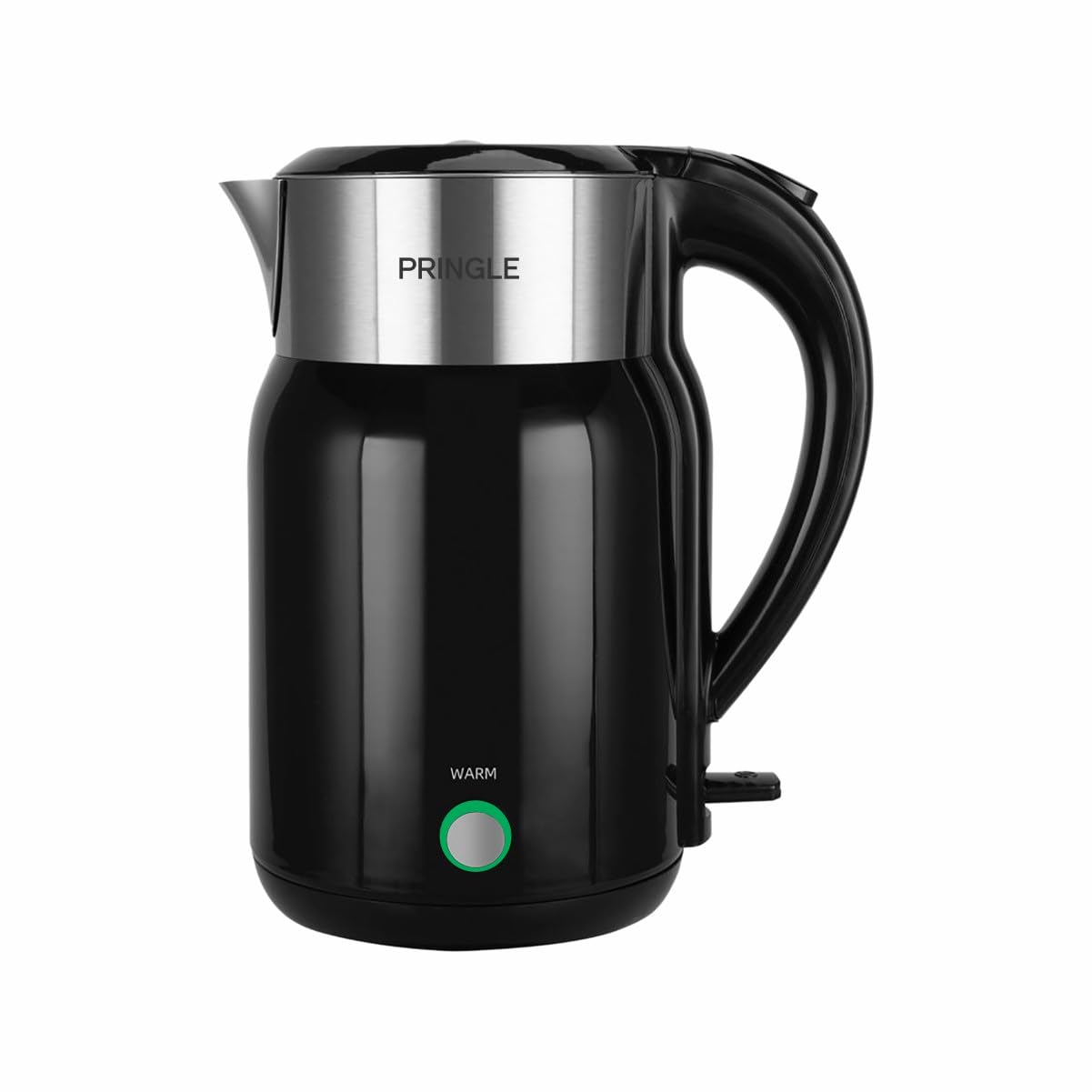 Pringle Haden Electric Kettle Double Wall 1.8L With SS 304-1500W with Keep Warm Function,Boil Dry Protection &Auto-Shut Off| Concealed Heating Element| 360 Deg Cordless Base, (Black)