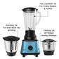 Pringle Mixer Grinder for Kitchen - 3 Jars 550 Watt Mixie - Chutney Jar, Dry Grinder Jar & Liquidizing Jar used as Wet Grinder & Blender for Milkshake, Smoothie, Puree : Model Trendy-Blue