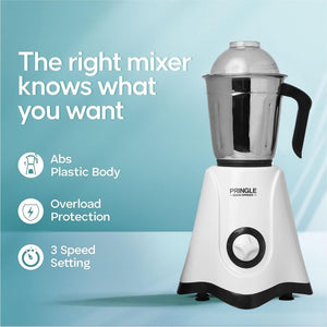 Pringle Real High Efficiency 500 Watt Juicer Mixer Grinder With 2 Unbreakable Jars | JMG With 2 year Warranty On Motor