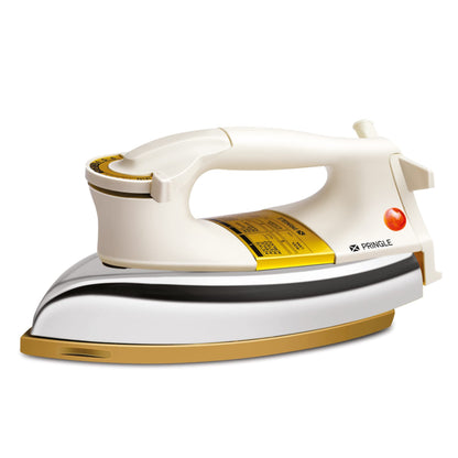 Pringle Heavy Weight Dry Iron | 12 Months Replacement Warranty | Japanese Quick Heat Technology Iron Press | Iron box for Clothes | Shock Proof Iron ( DI-1104-White, 1000 Watts, 2 KG) I Made In India