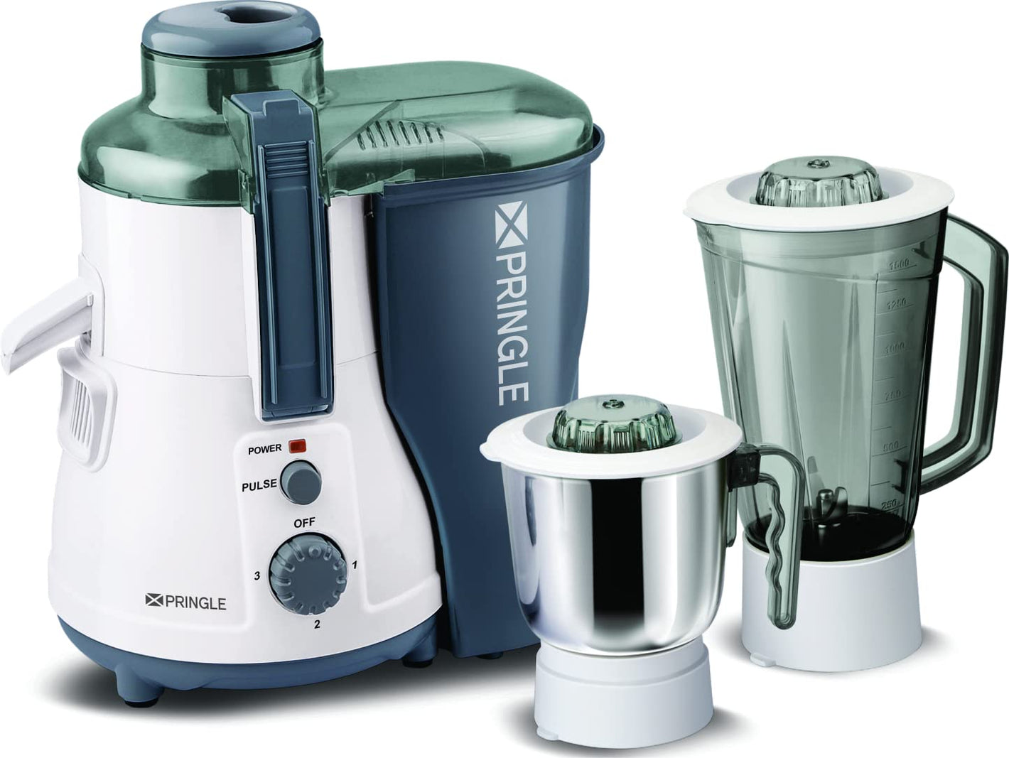 Pringle Supermatic Plus Juicer Mixer Grinder/JMG 950Watt With 2 Unbreakable Jars | JMG With 2 year Onsite Warranty European Technology, Made in India