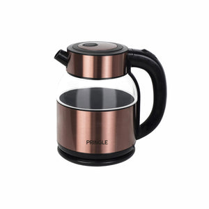 Pringle Vogue Electric Kettle 1.8L | 1350 W | Double Layered Glass Kettle |1 Year Warranty| Hot Water Kettle with Auto Shut-Off and Boil Dry Protection|Cool Touch Exterior| Copper Finish