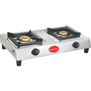 Pringle 2 Burner Stainless Steel Steel Gas Stove Blaze Ss-100 For Home And Kitchen