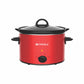 Pringle Electric Slow Cooker 4 Liter with indicator light| Ceramic Pot with Glass Lid | Red Color FW 1809 (Single)