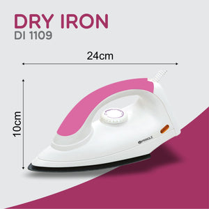 Pringle DI-1109 1000W Light Weight Dry Iron with Advance Soleplate and Anti-bacterial German Coating Technology- Pink