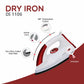 Pringle Light Weight Dry Iron | 12 Months Replacement Warranty | Japanese Quick Heat Technology Iron Press | Iron box for Clothes | Shock Proof Iron ( DI-1106-Red, 1000 Watts, 0.7 KG) I Made In India