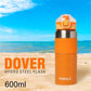 Pringle Dover 600ml Vacuum Insulated Flask Double Wall Hot & Cold Water Bottle with Silicone Grip & Press Button Mechanism for One Hand Use |SS304 Body Inner & Outer| 600 ML - Orange