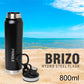 Pringle Brizo 800ml sports water bottle | Hydrosteel Stainless Steel Vacuum Flask: Leak-Proof | Sipper Bottle with Secure Lid & Large Capacity | Ideal for, Office, Gym, Travel (Black)