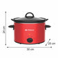 Pringle Electric Slow Cooker 4 Liter with indicator light| Ceramic Pot with Glass Lid | Red Color FW 1809 (Single)