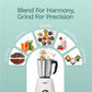 Pringle 2 Jar Mixer Grinder| 500W Powerful Motor | [ISI] Certified | 304 Grade SS Blade| 2 SS Jars Liquidizing Jar (1 Litres) Chutney Jar (0.4 Litres)3 Speed Options with Whip (1 Year Warranty)