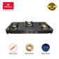 Pringle 3 burner Toughened Glass top Gas stove, Chulha Manual Ignition comes with 3 high efficiency brass burners,24 months doorstep warranty, ISI Certified, PGT03 MS