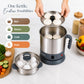 1.5L MultiChef Multi Kettle 3-in-1 Multipurpose Cooker | Egg Boiler, Steamer & Idli Maker | Stainless Steel Stand | 1350W | Silver (Multichef_Steamer_1.5)