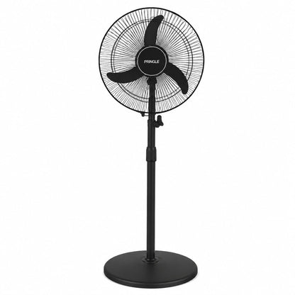 PRINGLE Sprint 16 Inch Pedestal Fan | 400 mm | 105W High Speed Air Delivery | Adjustable Height | 3 Blade | 3 Speed Control | Heavy Duty Motor | Black | 2 Yr Warranty on Motor