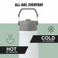 Pringle Coral Flip Straw Hydrosteel Bottle | Stainless Steel Vacuum Insulated Flask 500ml| Hot and Cold Water Bottle | Double Walled Bottle for Home, Office, Travel – White (White)