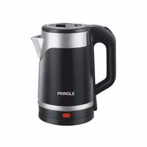 Pringle Dazzle Electric Kettle 1.8L Double Wall | Fast Boiling| Cool Touch Black & Steel |1 Year Onsite Warranty