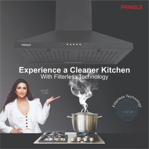 PRINGLE APEX 60cm 1150 m³/hr Kitchen Chimney 130W Motor Baffle filter 3 Speed Push button Control Less then 59dB Noise level