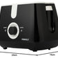 2-Slice Bread Toaster | 750W | Wide Slots | Browning Control | Black