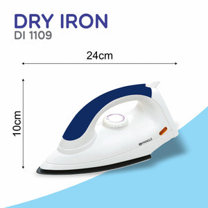 Pringle Dry Iron | 12 Months Replacement Warranty | Japanese Quick Heat Technology Iron Press | Iron box for Clothes | Shock Proof Iron ( DI-1109- N. Blue, 1000 Watts)