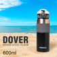 Pringle Dover 600ml Vacuum Insulated Flask Double Wall Hot & Cold Water Bottle with Silicone Grip & Press Button Mechanism for One Hand Use | SS304 Body Inner & Outer| 600 ML | (Black)