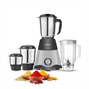 Pringle Vectoplus 3 Jar Mixer Grinder| 500W Powerful Motor | [ISI] Certified | 304 Grade SS Blade| 3 SS Jars Liquidizing Jar (1 Litres) Chutney Jar (0.7 and 0.4 Litres)3 Speed Options