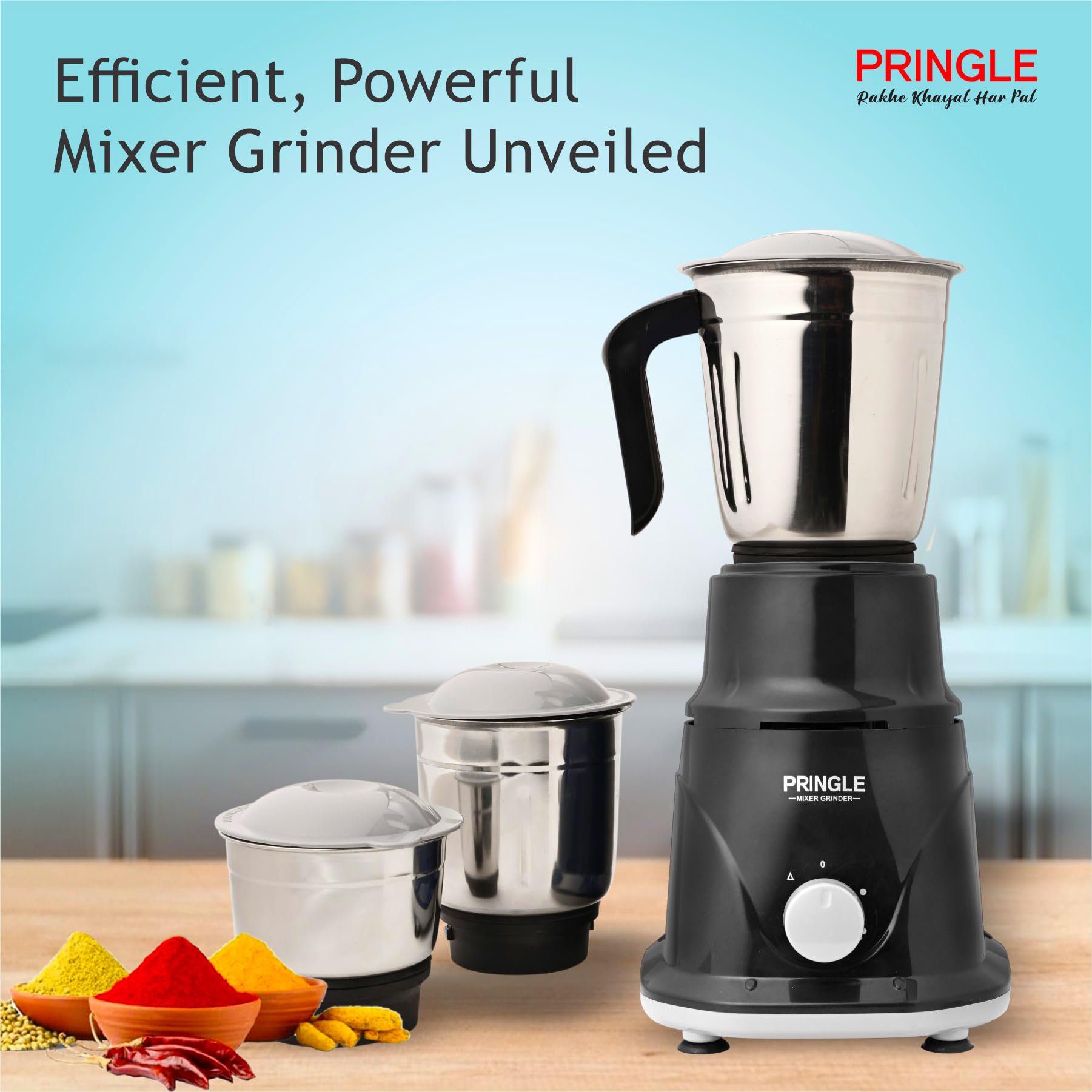 Pringle Brio High Efficiency 500 Watt Juicer Mixer Grinder With Unbr