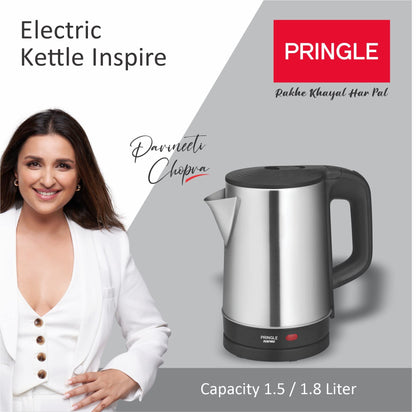 Pringle Electric Kettle Inspire 1.5 Ltr 1500 Watts with Boil Dry Protection & Auto-Shut Off, Concealed Heating Element by