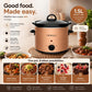 FW1810 Electric Slow Cooker 1.5L | Ceramic Pots with Glass Lids | Slow Cooking & Warming | (FW_1810_Copper)