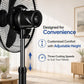 PRINGLE Sprint 16 Inch Pedestal Fan | 400 mm | 105W High Speed Air Delivery | Adjustable Height | 3 Blade | 3 Speed Control | Heavy Duty Motor | Black | 2 Yr Warranty on Motor