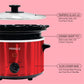 Pringle Electric Slow Cooker 4 Liter with indicator light| Ceramic Pot with Glass Lid | Red Color FW 1809 (Single)