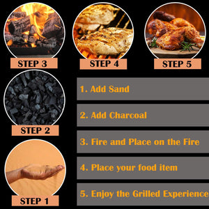 Pringle BBQ Charcoal Barbeque Grill Set for Home & Outdoor | BBQ Tandoor with 1 Rack and Tray