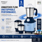 Alfa Plus 550W 3 Jar Mixer Grinder | 3 Stainless Steel Jars | Stainless Steel Blades | (AlfaPlus_MG_3Jar_Blue)