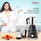 Pringle Brio High Efficiency 500 Watt Juicer Mixer Grinder With 2 Unbreakable Jars | JMG With 2 year Warranty On Motor | ISI Certified | White (Black)